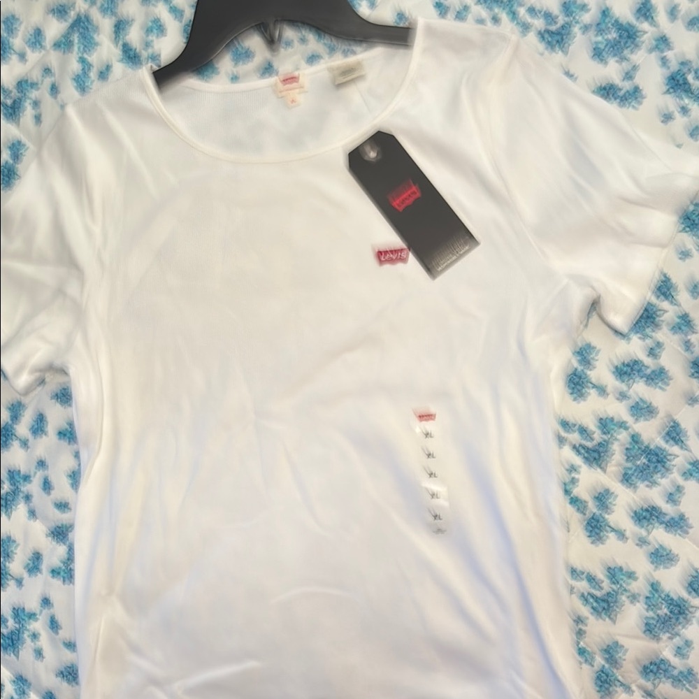 Levi's White Fitted Short Sleeve T-Shirt